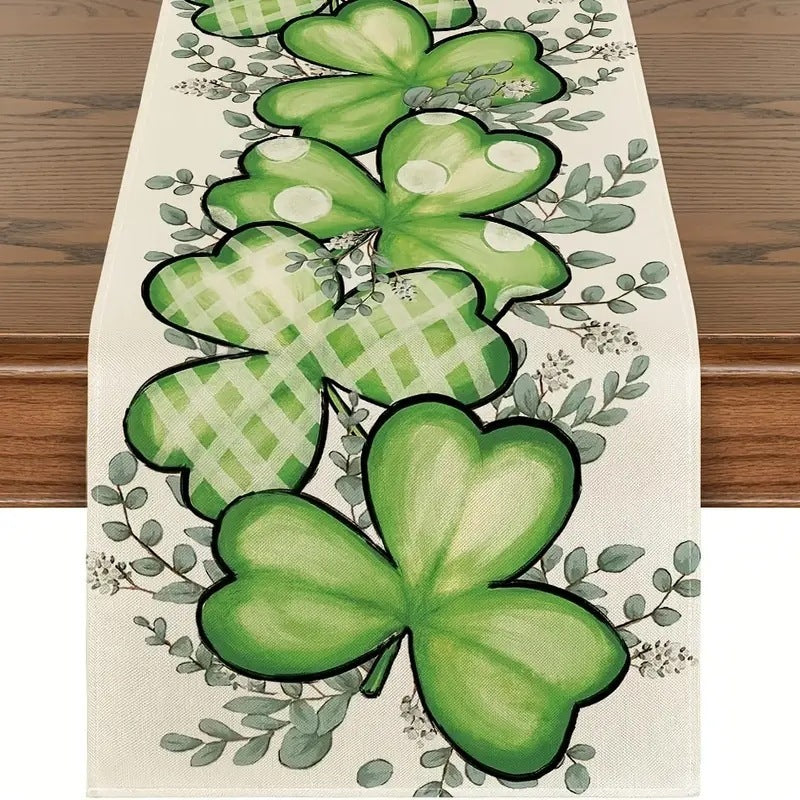 Shengpa Festival Table Runner Linen Printed Tablecloth Home, st patricks day decorations, st patricks day decor, st patrick's day decorations, st patrick day decorations, Irish Décor, irish ornaments, Decognomes, St. Patrick's Day Party Supplies, St. Patrick's Day Decorations: Shamrock, Irish & Leprechaun, St Patrick's Day Decorations table cloth