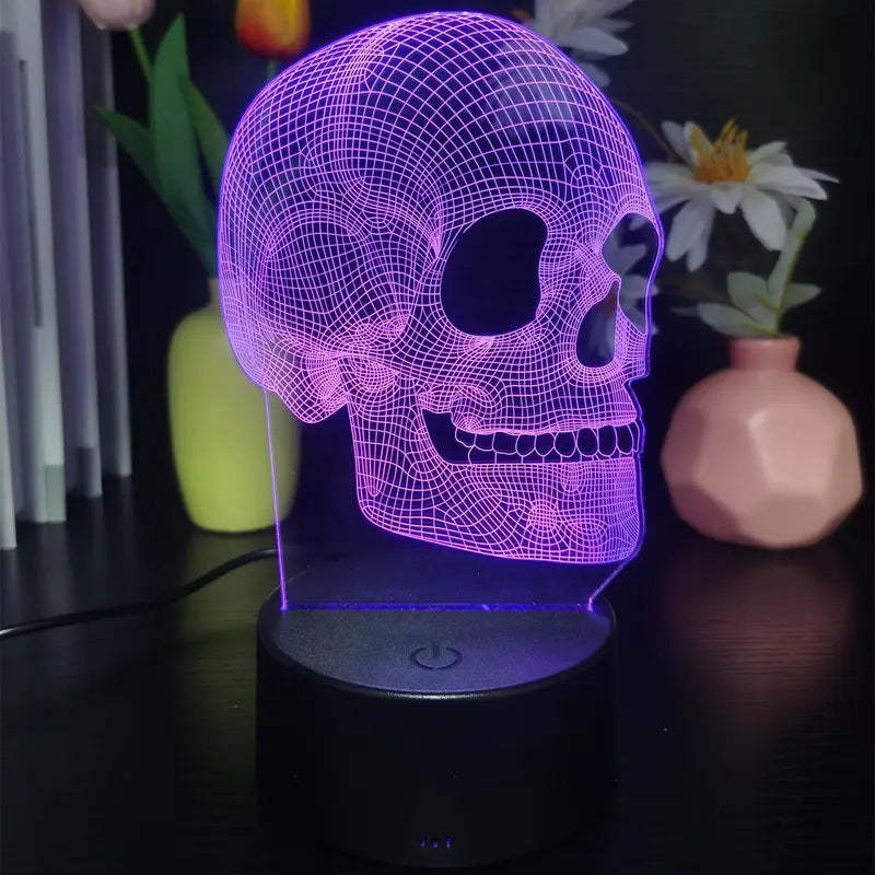 3D Small Night Lamp Halloween Skull Outdoor Light LED Energy Saving Lamp Gift Decoration