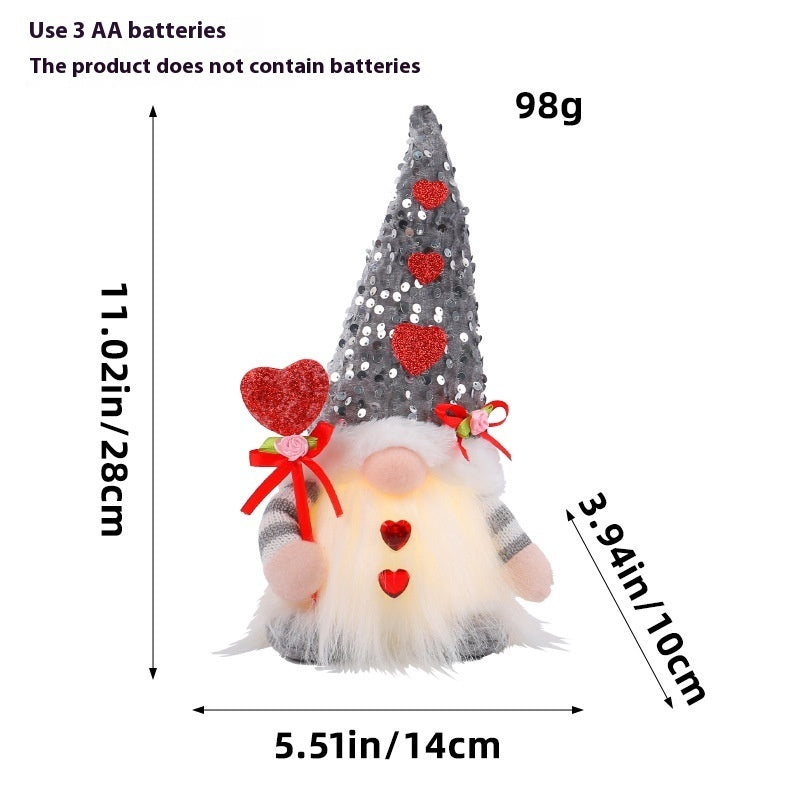 Luminous Sequin Cap Valentine's Day Doll