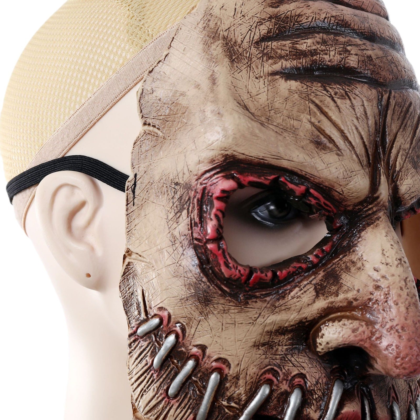 Halloween Party Big Mouth Nail Horror Mask Latex Headgear