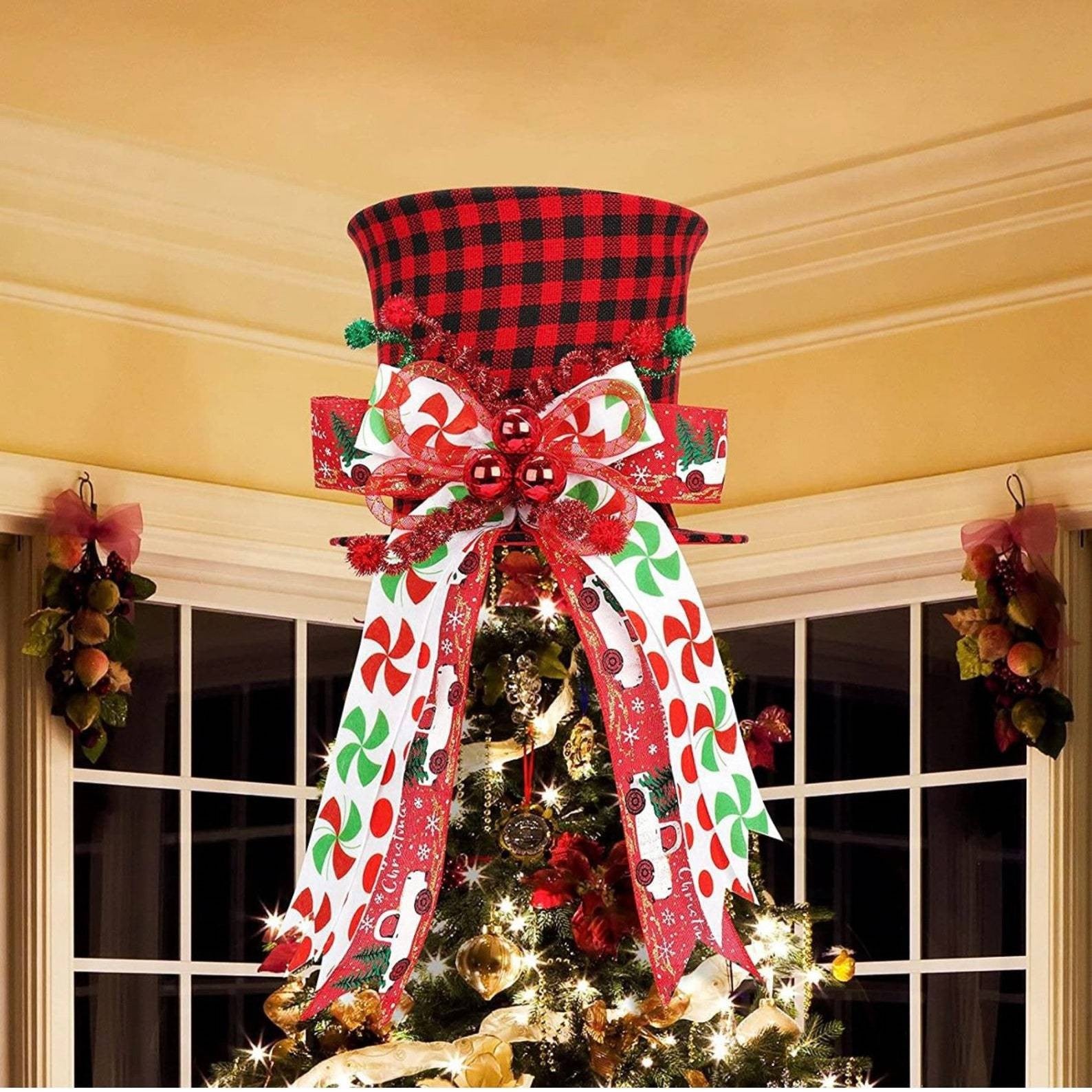 Christmas Tree Top Hat Red Laiquendi Leg Decoration Supplies