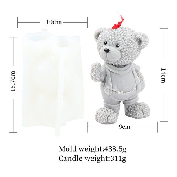 3D Cute Bear Silicone Candle Mold Bear Shape Epoxy Resin, Geometric candle molds, Abstract candle molds, DIY candle making molds, Decognomes, Silicone candle molds, Candle Molds, Aromatherapy Candles, Scented Candle, 