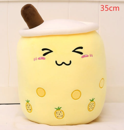 Cute Fruit Drink Plush Soft Strawberry Milk Tea Stuffed Animals