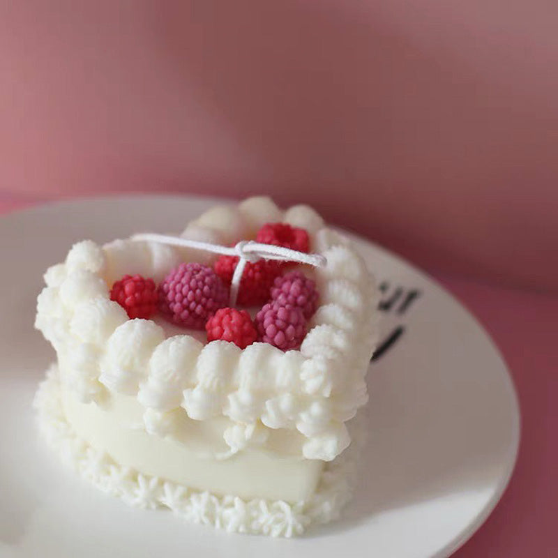Simulation Heart Shaped Cream Lace Decorating Cake Aroma Candle Decoration Mold
