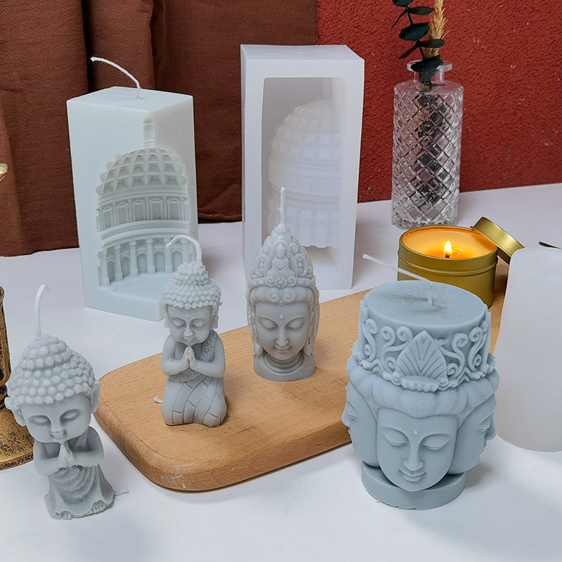 Silicone Mould DIY For Buddha Incense Candle, Silicone candle molds, Christmas tree candle molds, Halloween pumpkin candle molds, Easter egg candle molds, Animal candle molds, Sea creature candle molds, Fruit candle molds, Geometric candle molds, Abstract candle molds, DIY candle making molds,