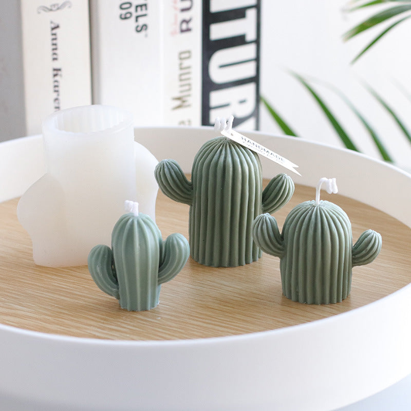 3D Cactus DIY Scented Candle Making Mold, Geometric candle molds, Abstract candle molds, DIY candle making molds, Silicone candle molds, Animal candle molds,