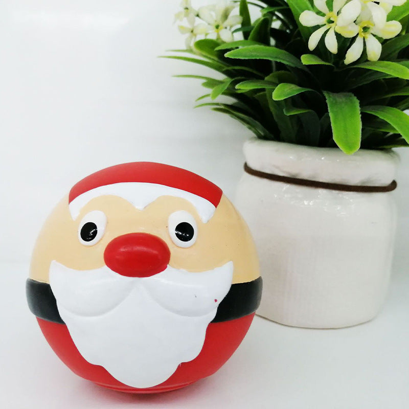 Christmas Food Dropping Ball Pet Toy Interactive Bite-resistant