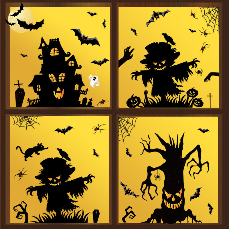 Halloween Decoration Stickers Halloween Pumpkin Lamp Spider Ghost Static Electricity, Halloween decorations items,  Halloween masks, Halloween props, Halloween animatronics, Halloween inflatables, Halloween lights, Halloween fog machines, Halloween spider webs, Halloween lanterns, Halloween banners, Halloween streamers, Halloween tableware, Halloween centerpieces, Halloween party favors, Halloween yard stakes, Halloween tombstones, Halloween candles, Halloween wreaths, Halloween garlands
