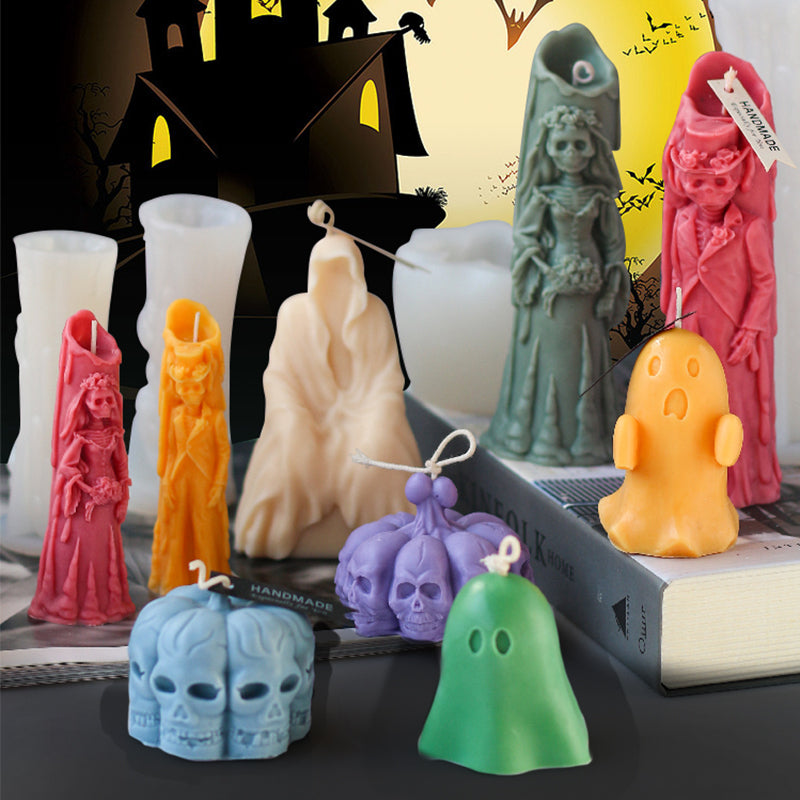 Halloween Cloak Ghost Epoxy Silicone Mold, Silicone candle molds, Christmas tree candle molds, Halloween pumpkin candle molds, Easter egg candle molds, Animal candle molds, Sea creature candle molds, Fruit candle molds, Geometric candle molds, Abstract candle molds, DIY candle making molds,