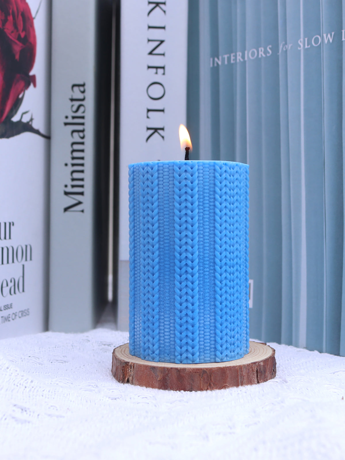 Classic Cylindrical Wool Texture Candle Mold, Silicone candle molds, Geometric candle molds, DIY candle making molds, Aromatherapy Candle, Sented candle, candles, 