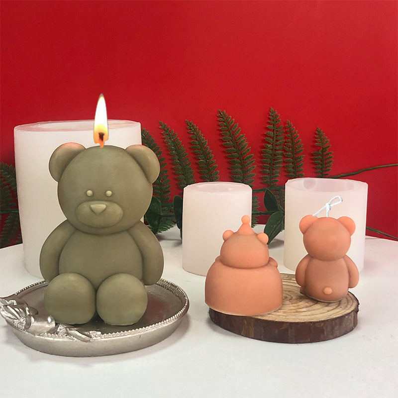 Animal Chubby Bear Scented Candle Plaster, Geometric candle molds, Abstract candle molds, DIY candle making molds, Silicone candle molds, Animal candle molds,