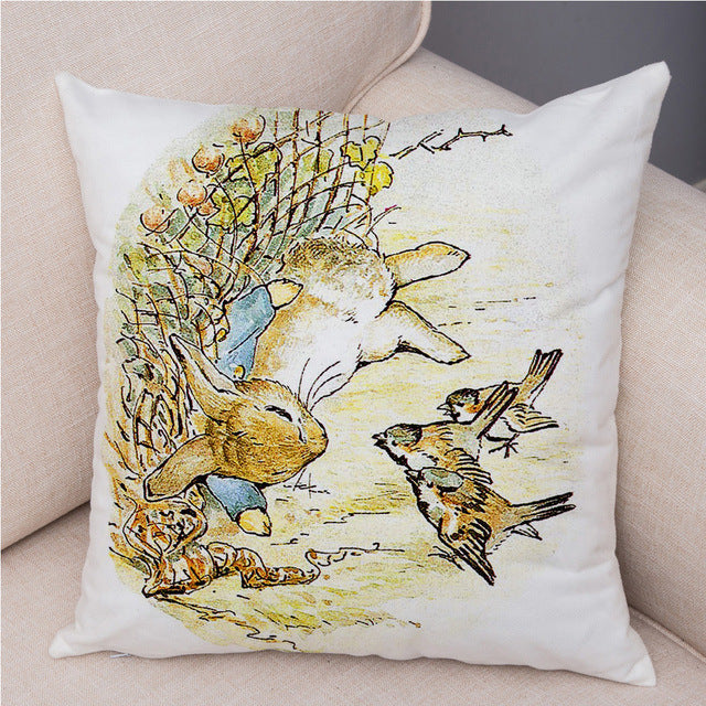 Cartoon Rabbit Peach Skin Fabric Pillow Cover Home Decoration Sofa Cushion Cover Seat Cover Easter Amazon AliExpress, easter decorations, Easter Decor, easter table decor, outdoor easter decorations, shop easter, Decognomes, Spring Decorations