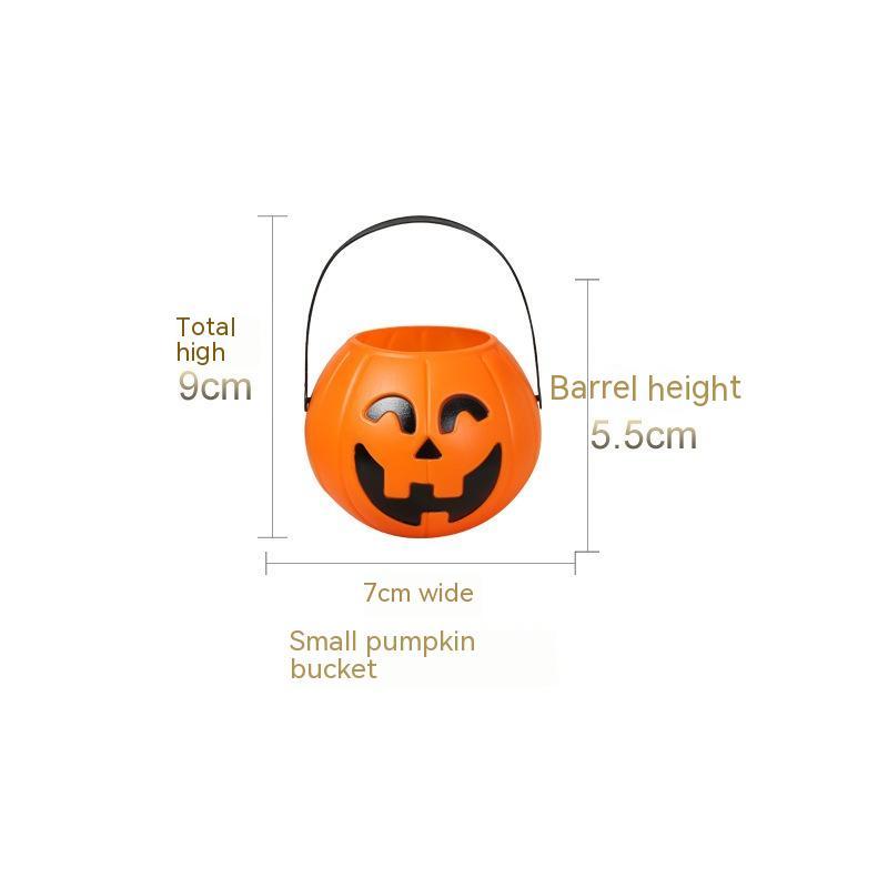 Halloween Decorations Portable Plastic Curved Eyes Smiley Pumpkin Bucket Bar Party Ornaments, Pumpkin lanterns, Jack o Lanterns, Halloween Lights, Halloween Decoration Ornaments, Halloween inflatables, carved pumpkins, Halloween wreaths, Halloween Candles.