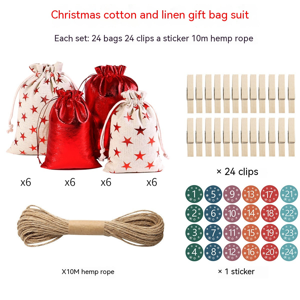 Gilding Linen Christmas Cloth Bag Kit