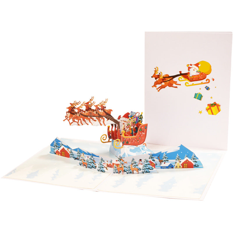 Holiday Greetings New Creative 3D Stereoscopic Greeting Cards