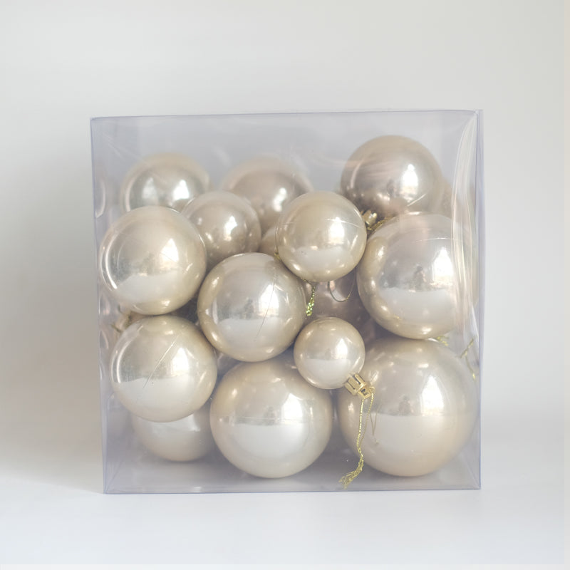 Pearlescent Champagne Gold Christmas Balls Christmas Tree Decoration