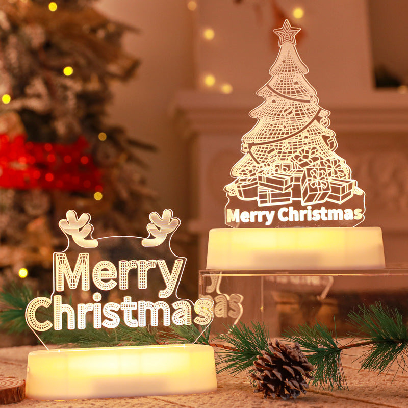 Lamp Acrylic LED Night Lights New Year Valentines Day Christmas Kids Gift Christmas Ornaments