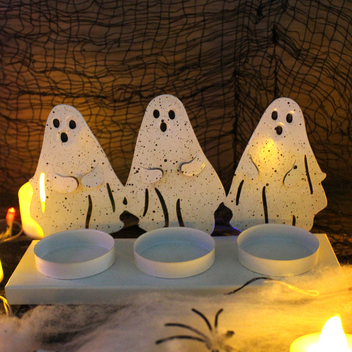 Halloween Atmosphere Ghost Iron Craft Decorations Candlestick