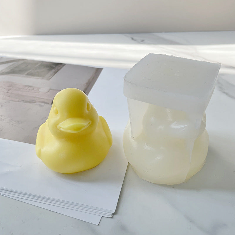 Three-dimensional Small Yellow Duck Aromatherapy Gypsum Candle Silicone Mold DIY Crystal Glue Resin