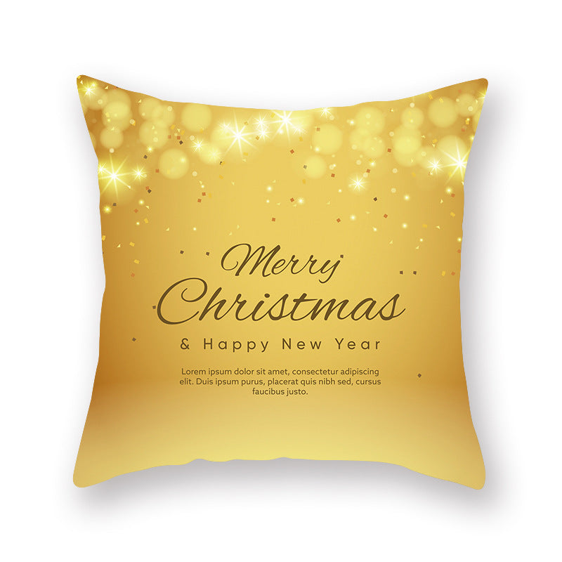 Home Golden Christmas Pillow Cover