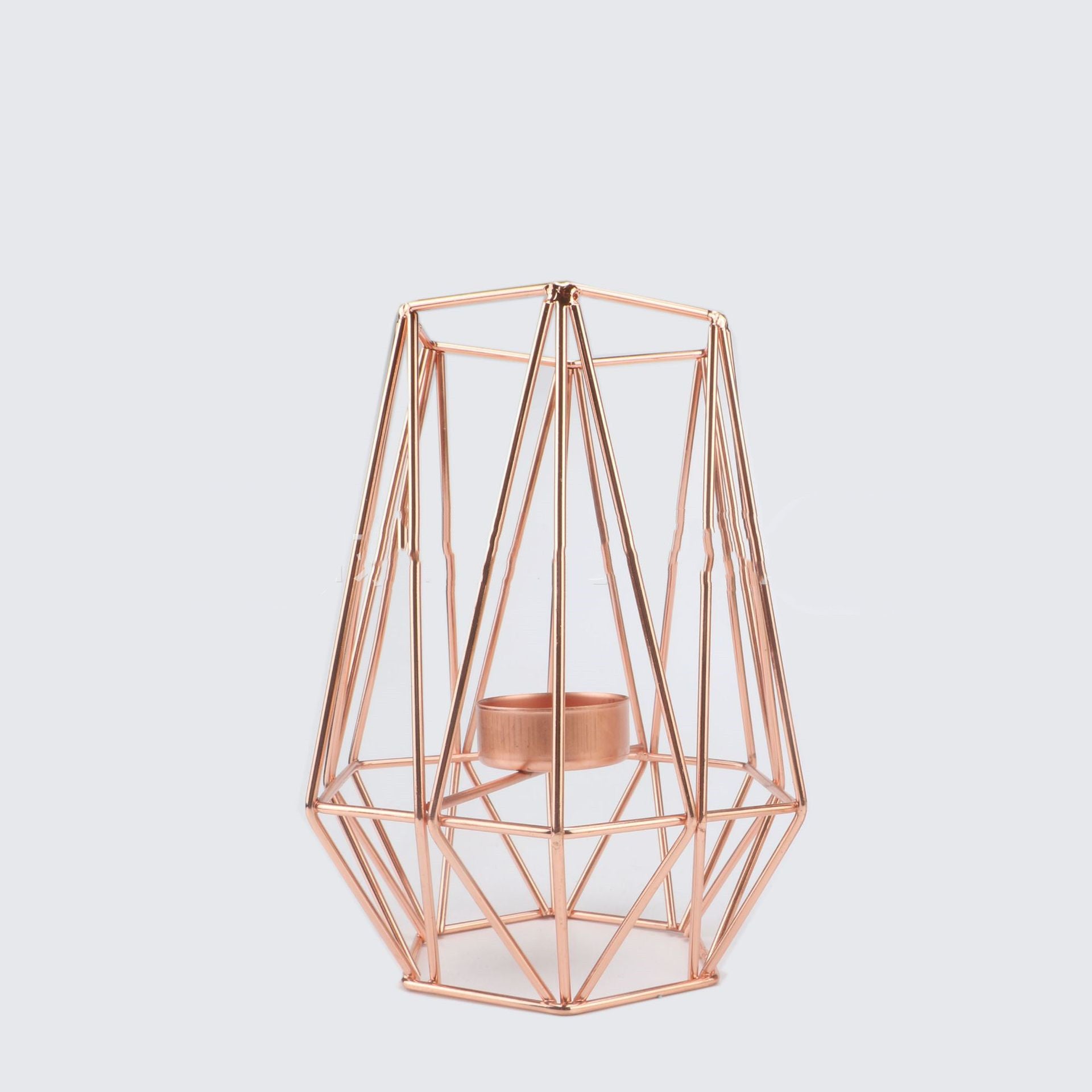 Nordic rose gold Iron Candle Holder