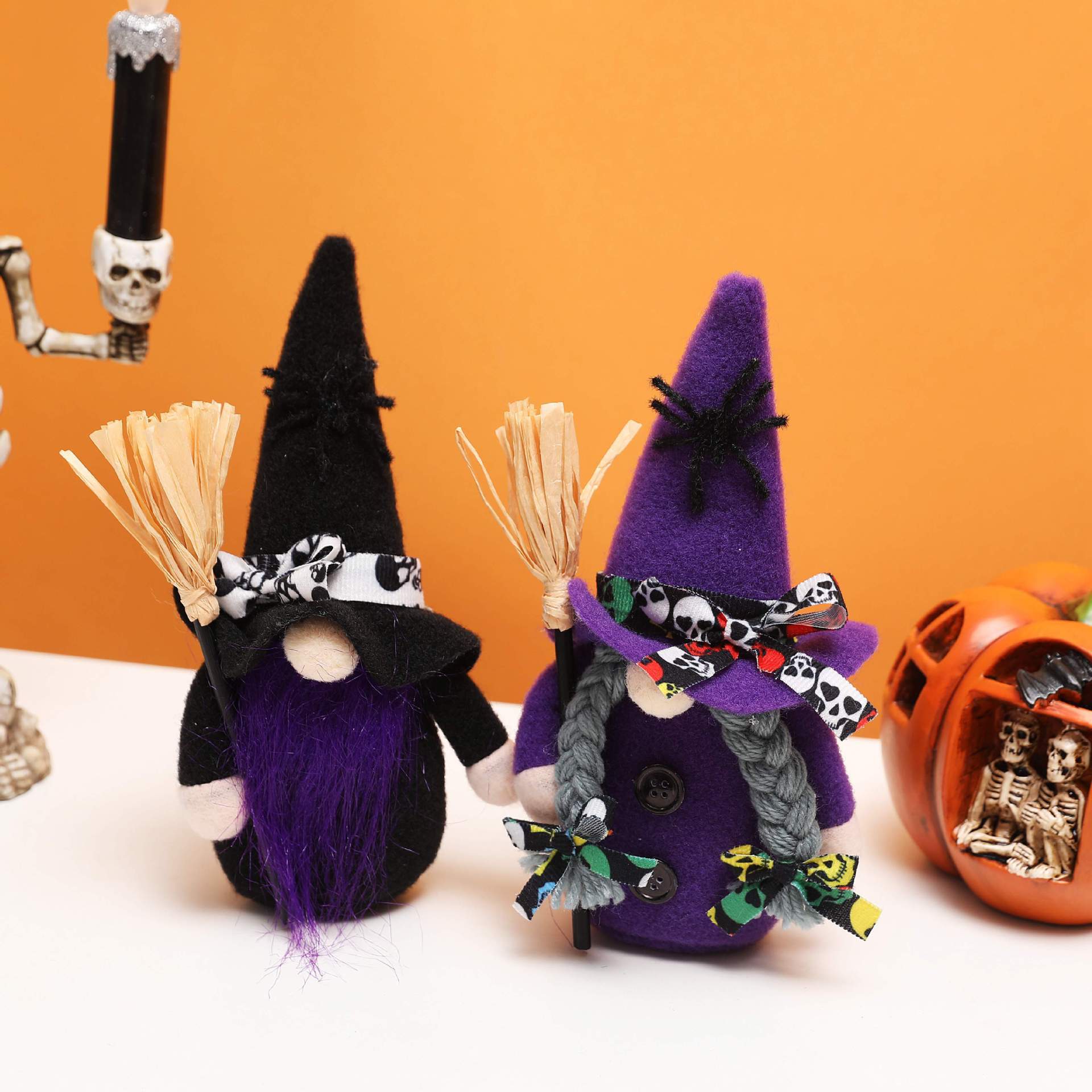 Halloween Witch Purple Mysterious Doll Faceless