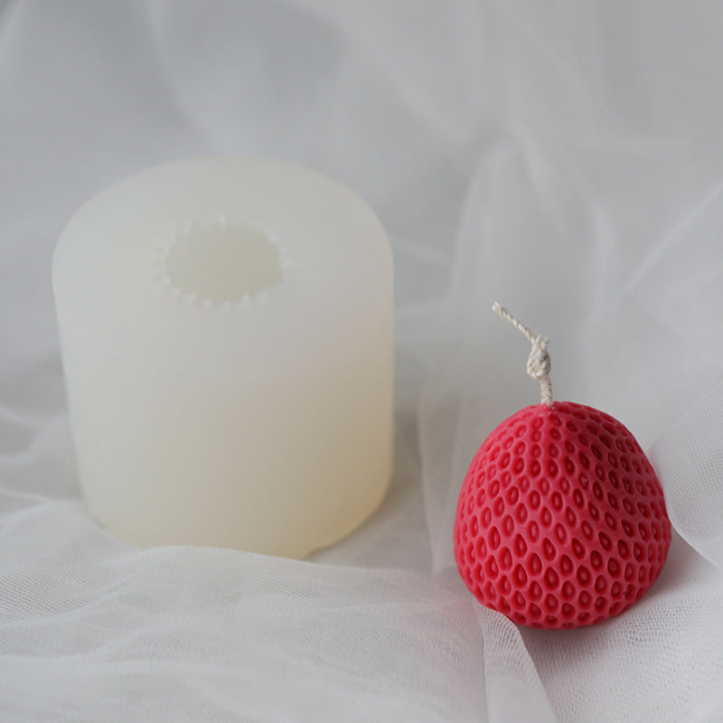 Strawberry Simulation Fruit Food Cake Mold Scented Candle DIY Material, Geometric candle molds, Abstract candle molds, DIY candle making molds, Aromatherapy candle decoration, Scented Candle, Silicone candle molds, 