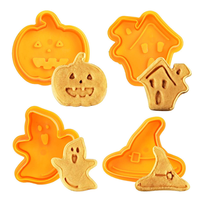 Baking Set Tool Halloween Diy Cake Decoration Plastic Cookie Cutter Mold, Pumpkin lanterns, Jack o Lanterns, Halloween Lights, Halloween Decoration Ornaments, Halloween inflatables, carved pumpkins, Halloween wreaths, Halloween Candles.