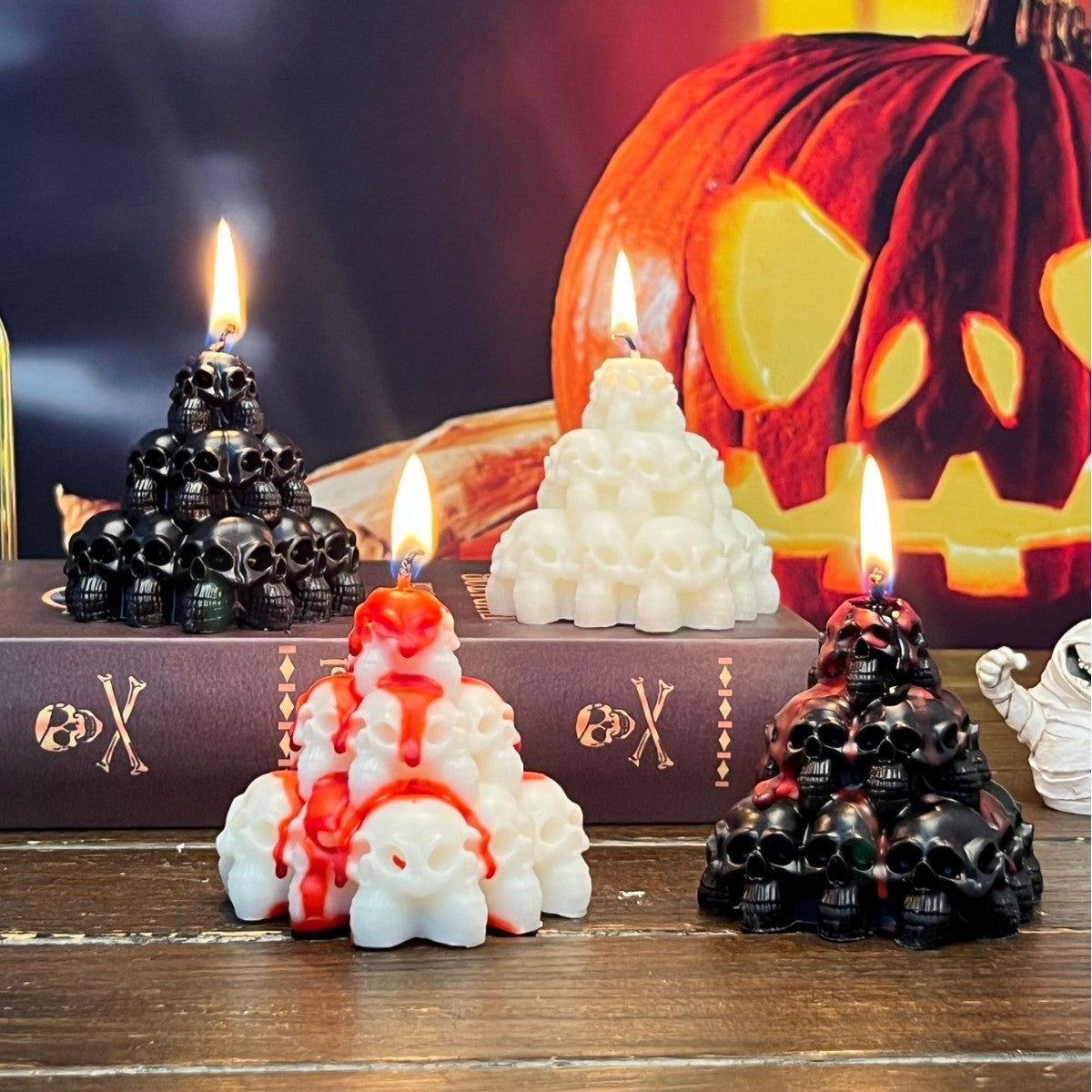 Halloween Candle Party Funny Skull, soy wax candles, decognomes, candles, halloween skull candle