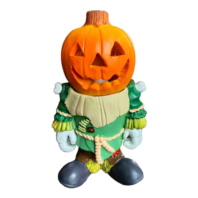 Luminous Pumpkin Head Resin Crafts, Halloween Decoration Items, Halloween Outdoor Decoration 