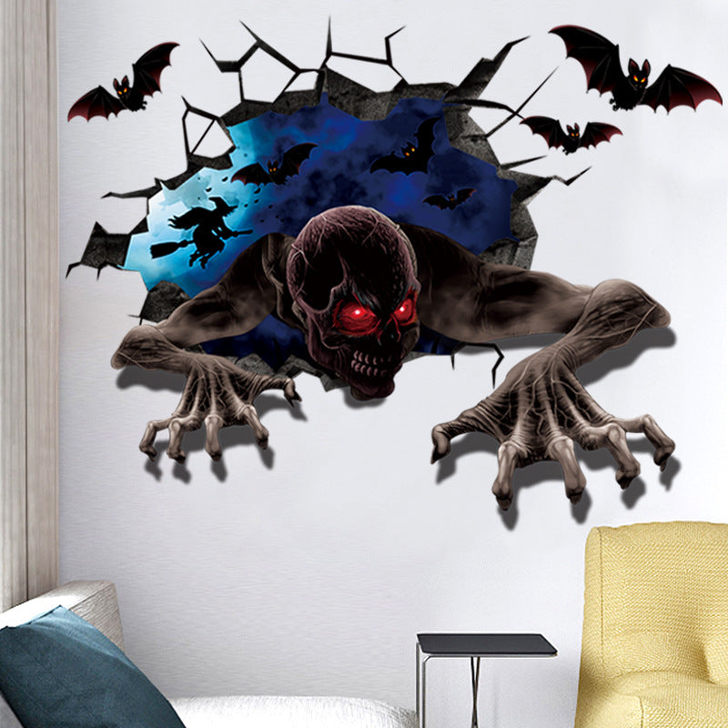 3D Self Adhesive Halloween Decoration Wall Sticker, Pumpkin lanterns, Jack o Lanterns, Halloween Lights, Halloween Decoration Ornaments, Halloween inflatables, carved pumpkins, Halloween wreaths, Halloween Candles, and animatronics Halloween.
