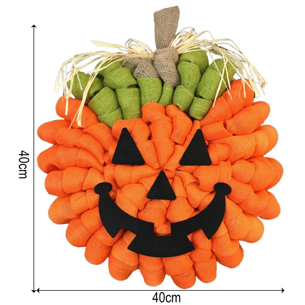 Halloween Autumn Pumpkin Wreath Front Door Hanging Pendant Artificial