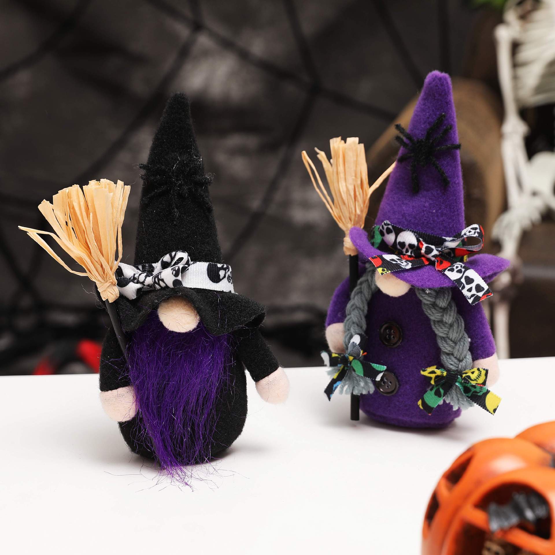 Halloween Witch Purple Mysterious Doll Faceless