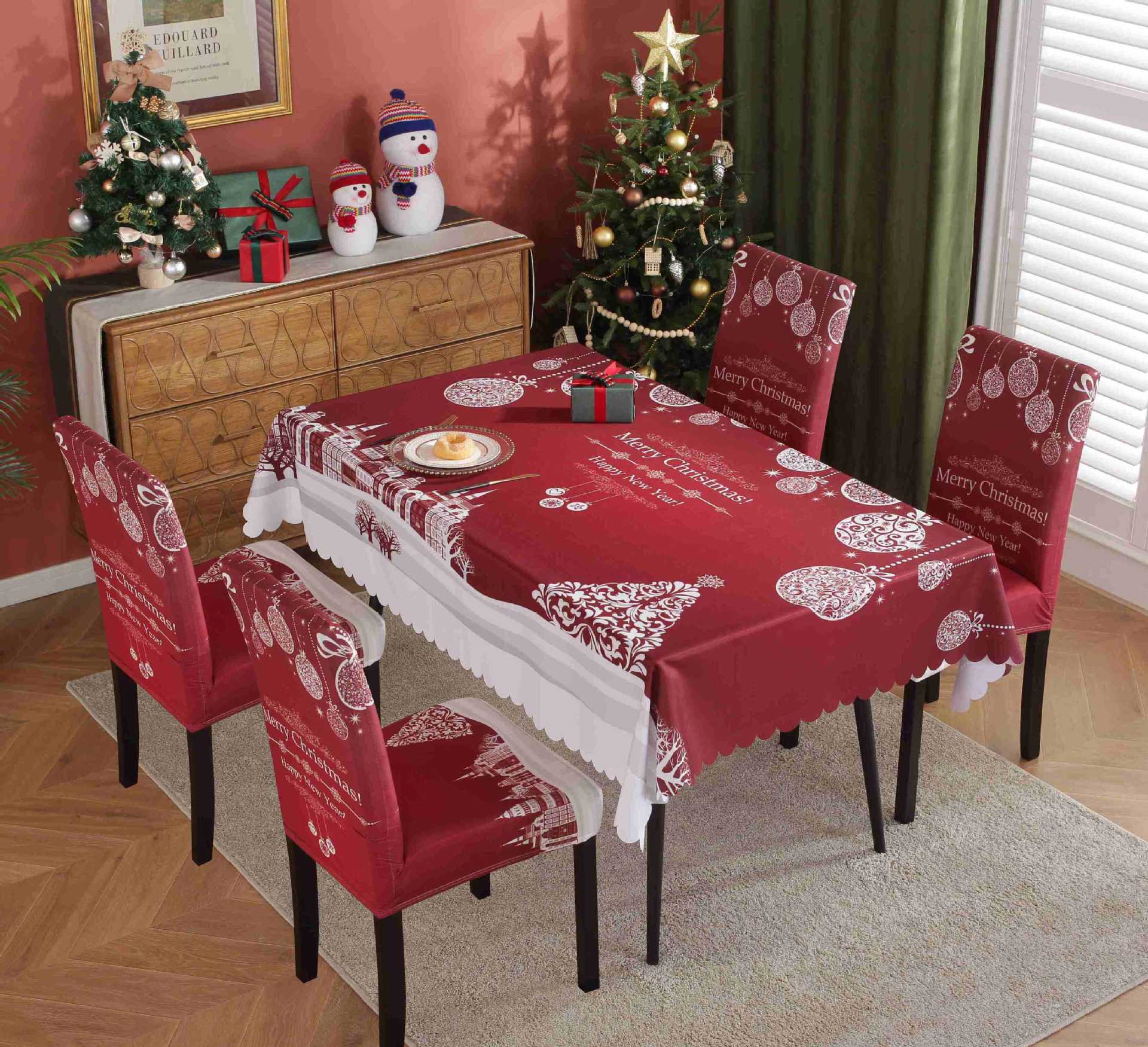 Waterproof And Oil-proof Christmas Tablecloth