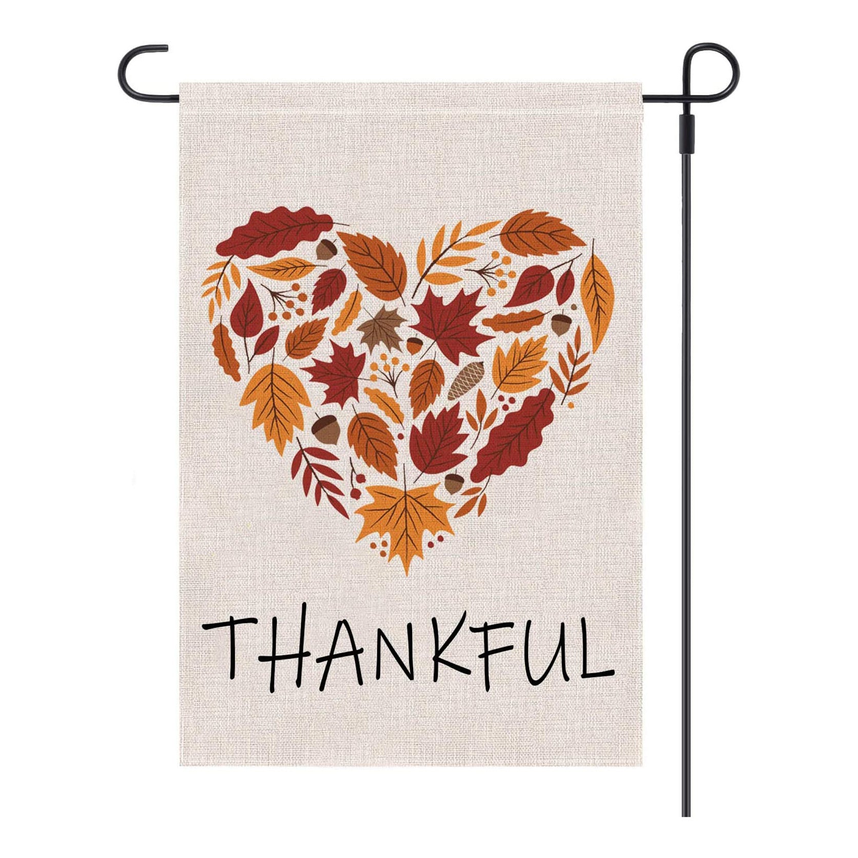 Autumn Thanksgiving Yard Decoration Linen Garden Banner Pumpkin Maple Leaf Pattern Printing Decoration