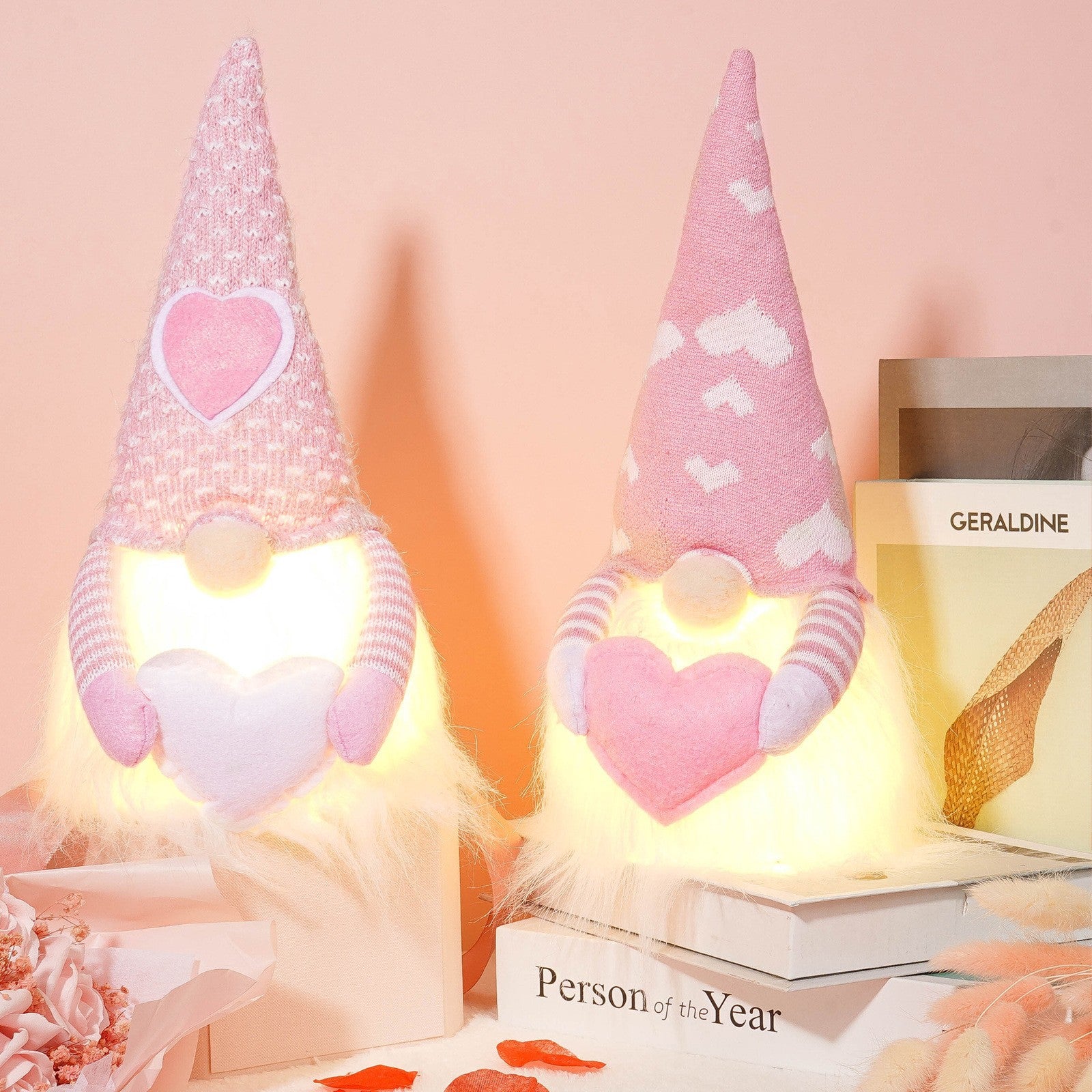 Valentine's Day Faceless Doll Glowing Love Doll Ornaments Festival Gift Decorations, Valentine's Day Gnomes, Couple Gnomes, Pink Gnomes, Decognomes