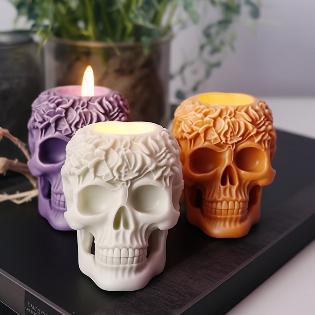 Rose Skull Aromatherapy Candle Mould