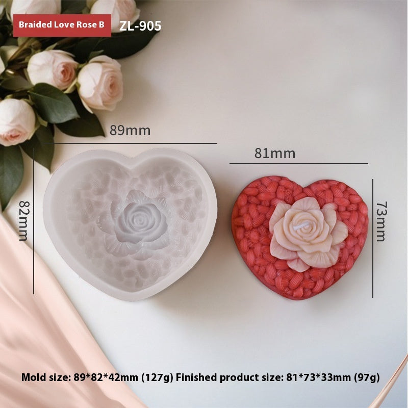 Woven Love Rose Aromatherapy Candle Mould