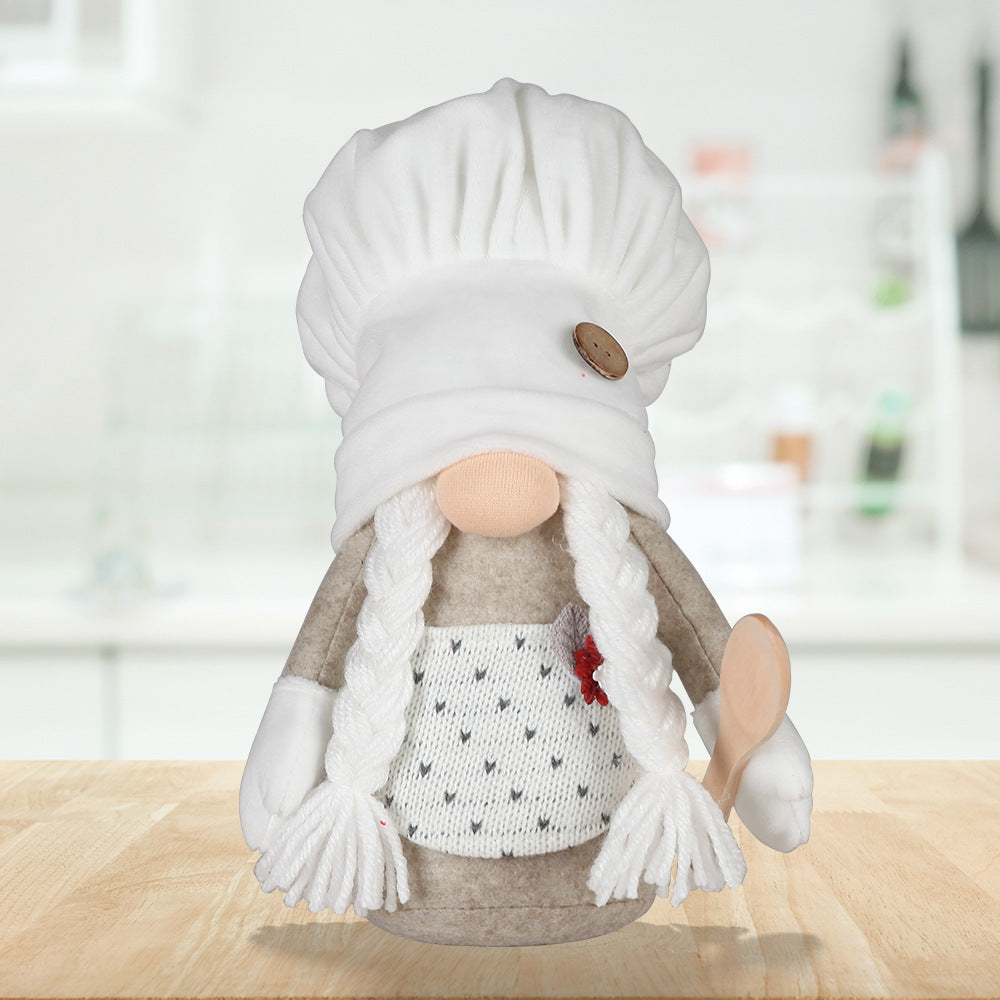 White Chef Cap Rudolf Doll