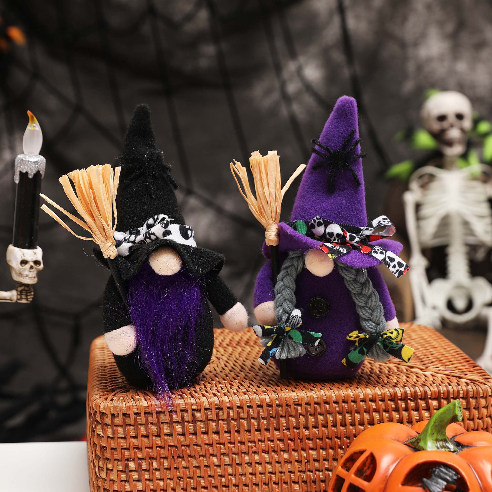 Halloween Witch Purple Mysterious Doll Faceless