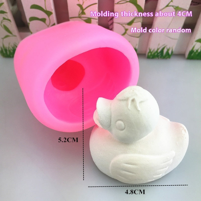 Three-dimensional Small Yellow Duck Aromatherapy Gypsum Candle Silicone Mold DIY Crystal Glue Resin