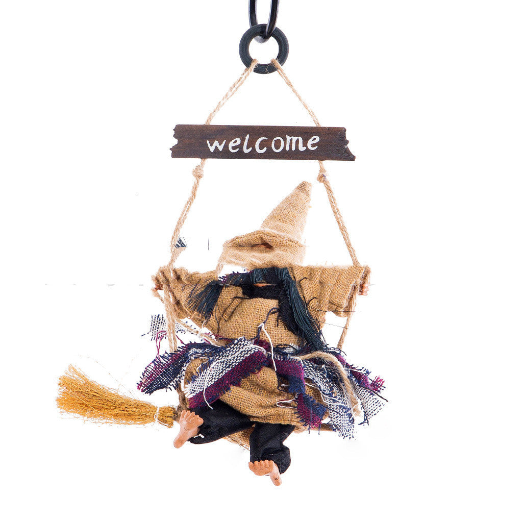 Halloween Flying Broomstick Witch Pendant