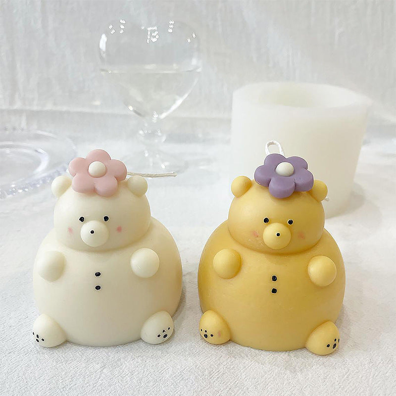 Creative Sitting Bear Scented Candle Silicone Mold, Geometric candle molds, Abstract candle molds, DIY candle making molds, Silicone candle molds, 