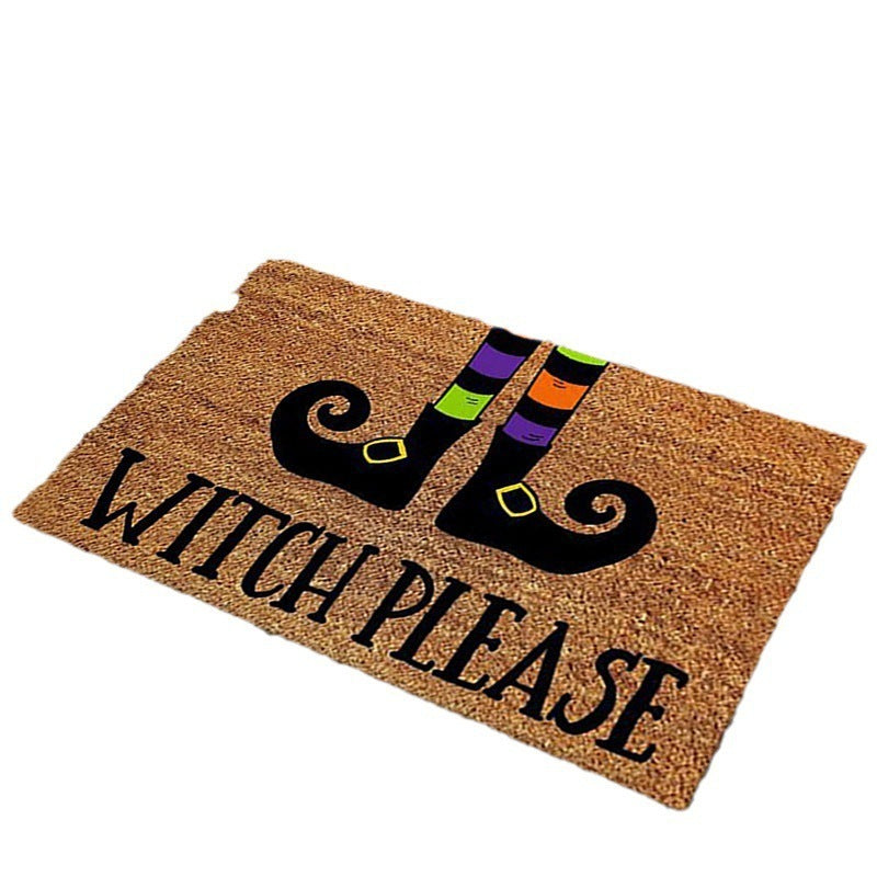 Door Mat Halloween Pumpkin Lamp Bat Funny Grimace Decorative Floor Mat