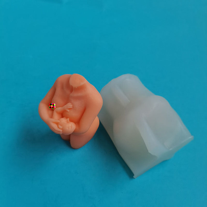 Baby Holding Female Body Silicone Mold, Silicone candle molds, Christmas tree candle molds, Halloween pumpkin candle molds, Easter egg candle molds, Animal candle molds, Sea creature candle molds, Fruit candle molds, Geometric candle molds, Abstract candle molds, DIY candle making molds, 