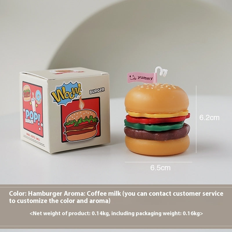 Miniature Candy Toy Simulation Hamburger Aromatherapy Candle Ornaments