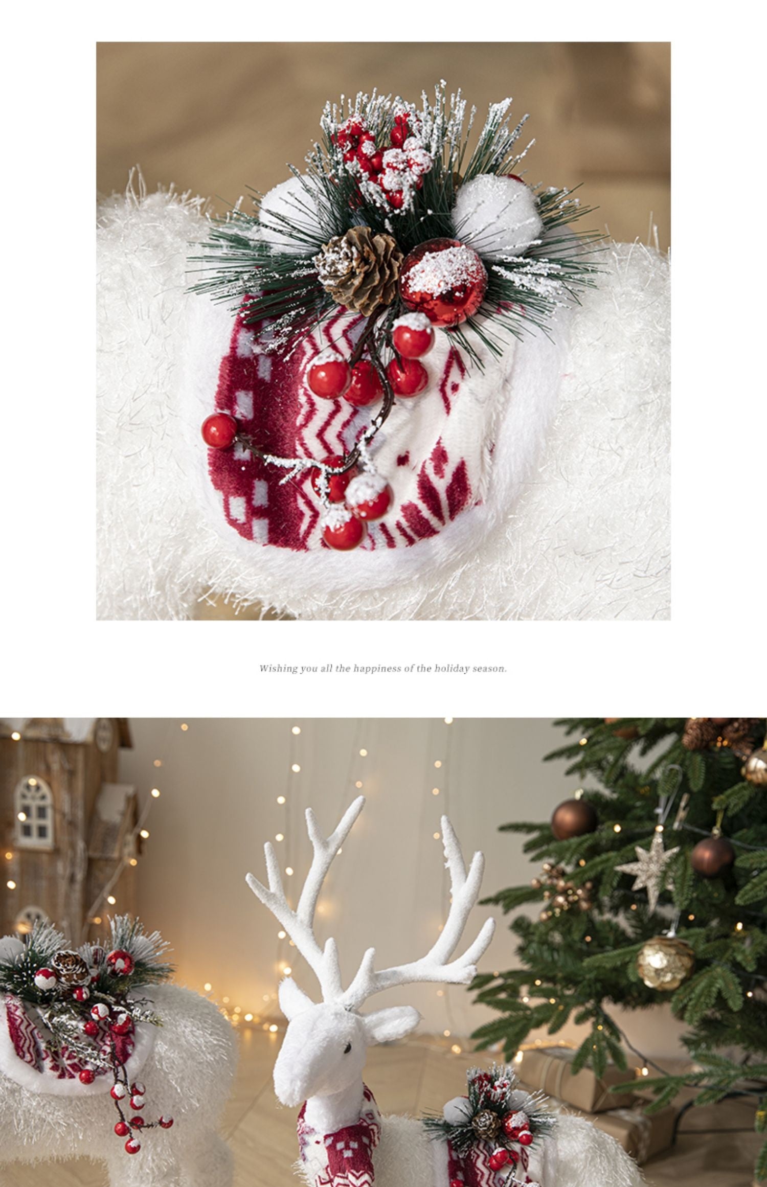 Christmas Decorations White David's Deer Doll Doll Home Shopping Window Layout Christmas Tree Ornaments