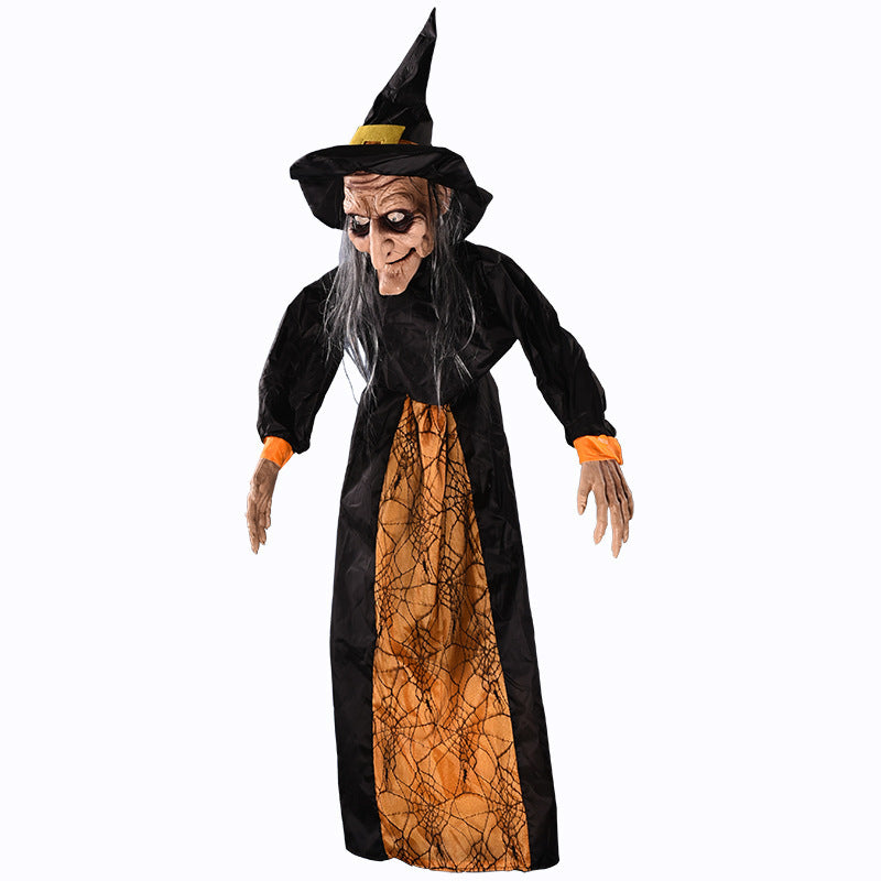 Halloween Decoration Witch Voice Control Props Ghost Festival Haunted House Hanging Ornament, Halloween decorations items,  Halloween masks, Halloween props, Halloween animatronics, Halloween inflatables, Halloween lights, Halloween fog machines, Halloween spider webs, Halloween lanterns, Halloween banners, Halloween streamers, Halloween tableware, Halloween centerpieces, Halloween party favors, Halloween yard stakes, Halloween tombstones, Halloween candles, Halloween wreaths, Halloween garlands
