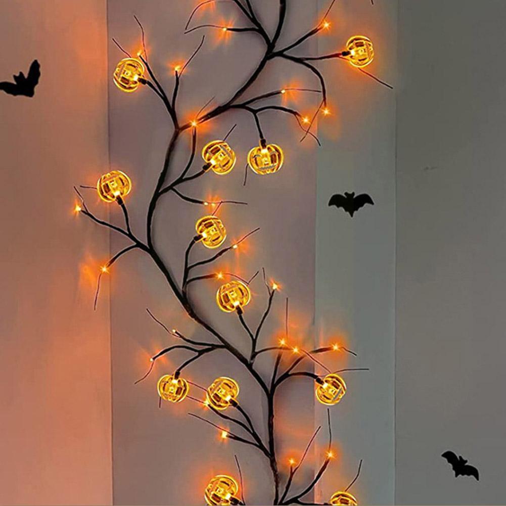 Halloween LED Willow Vine String Light Cool Cartoon Bat Pumpkin Decoration For Indoor Outdoor Party House Decor, Halloween decorations items, Halloween masks, Halloween props, Halloween animatronics, Halloween inflatables, Halloween lights, Halloween fog machines, Halloween spider webs, Halloween lanterns, Halloween banners, Halloween streamers, Halloween tableware, Halloween centerpieces, Halloween party favors, Halloween candles, Halloween wreaths, Halloween garlands
