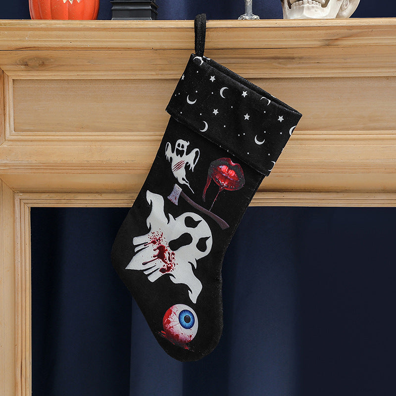 Halloween Print Socks Pendant Horror Scene Decoration